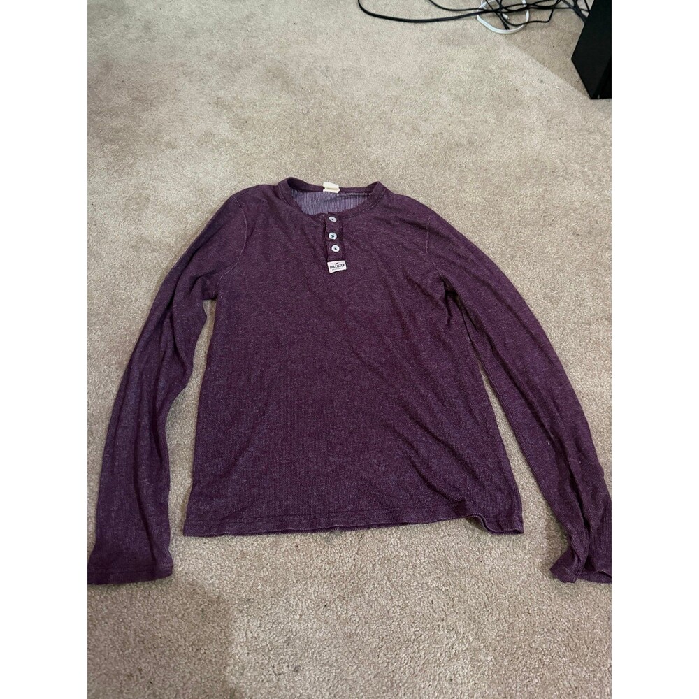 Men’s Vintage Hollister Burgundy Large Long Sleeve T-Shirt Perfect Condition